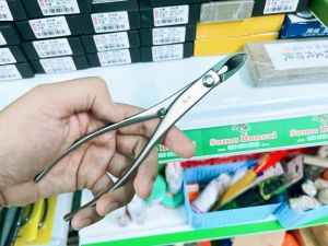 Kềm cạp xéo thép trắng cổ dài mini 180mm Kaneshin nội địa Nhật Bản